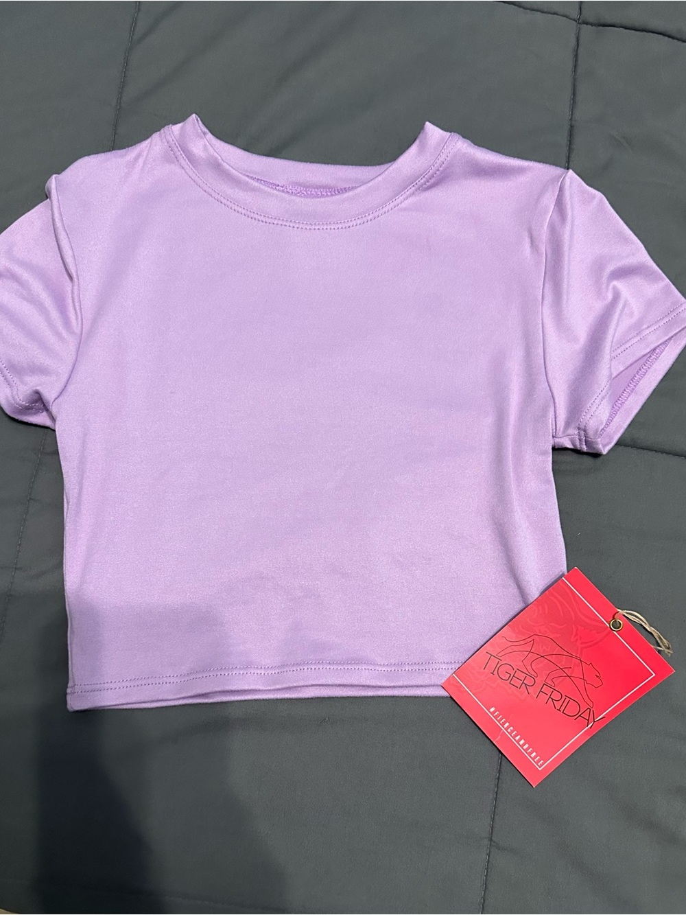 Tiger Friday Lavender Crop Tee
